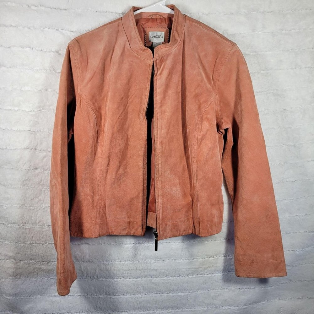 Chico's 1 Women's 100% suede leather Jacket